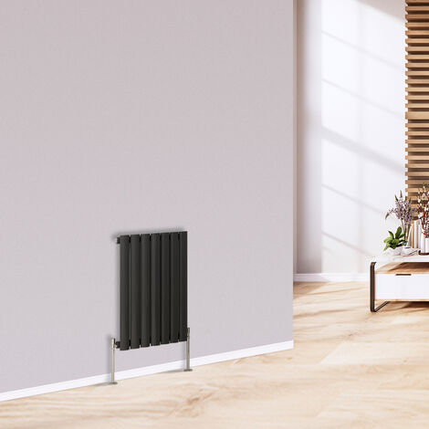 Warmehaus Anthracite Radiator Horizontal Oval Single 600x413mm (1/5)