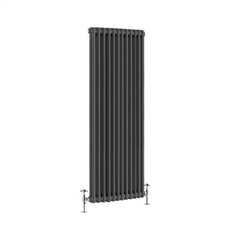 Warmehaus Traditional Radiator Double Column Anthracite Vertical Cast ...