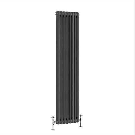 Warmehaus Traditional Double Anthracite Radiator 1800 x 380mm