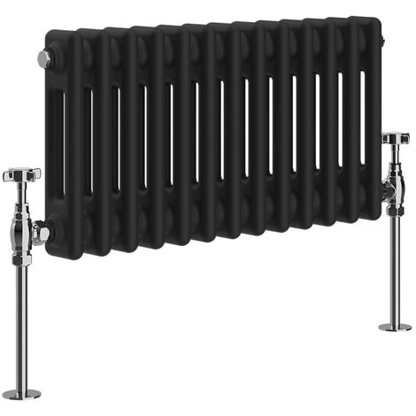 Warmehaus Traditional Double Column Black Radiator 300x605mm