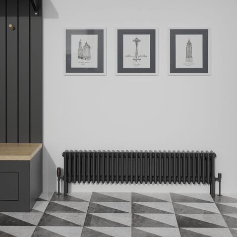 Warmehaus Traditional Black Quadruple Column Radiator 300x1460mm (1/5)