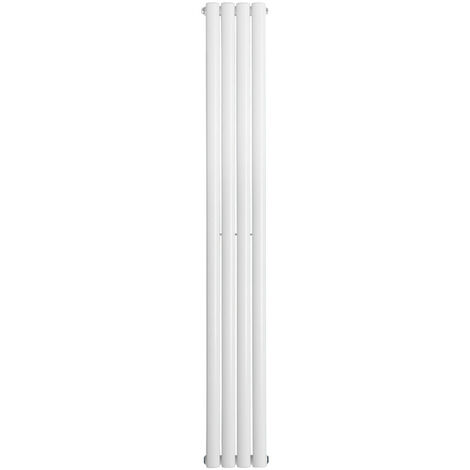 Warmehaus Vertical Oval Panel Single Radiator White 1800 x 237mm (1/5)