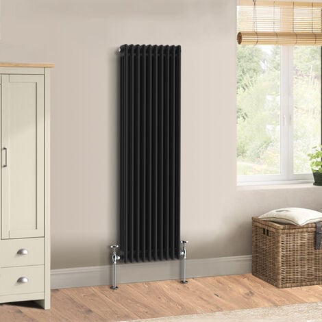 Warmehaus Traditional Radiator Triple Column Black Vertical Cast Iron ...