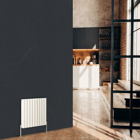 Warmehaus Horizontal Oval Panel Double Radiator White 600 x 591mm (1/5)
