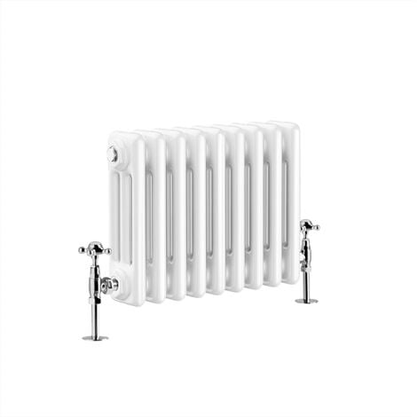 Warmehaus Traditional Radiator Triple Column White Horizontal Cast Iron ...