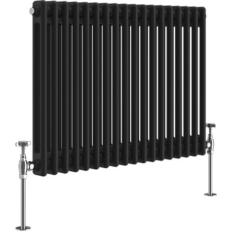 Warmehaus Traditional Double Column Black Radiator 600x830mm