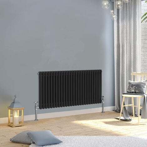 Warmehaus Traditional Double Column Black Radiator 600x1190mm