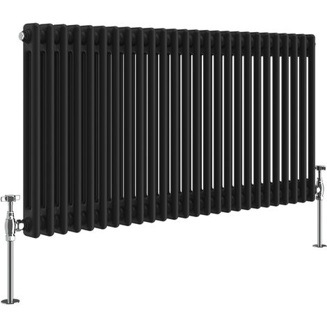 Warmehaus Traditional Double Column Black Radiator 600x1190mm