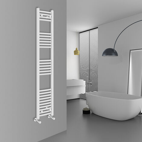 WarmeHaus Curved White Bathroom Ladder Radiator 1600x300mm (1/5)