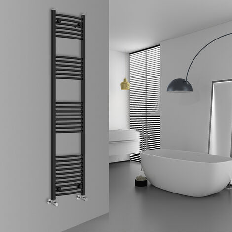 WarmeHaus Curved Black Bathroom Ladder Radiator 1800x400mm