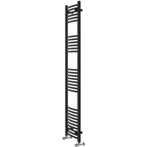 WarmeHaus Curved Black Bathroom Ladder Radiator 1800x400mm