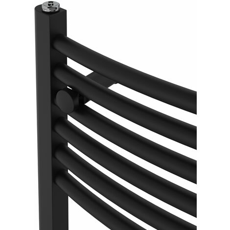 WarmeHaus Curved Black Bathroom Ladder Radiator 1800x400mm