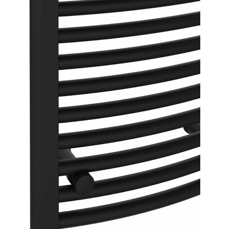 WarmeHaus Curved Black Bathroom Ladder Radiator 1800x400mm