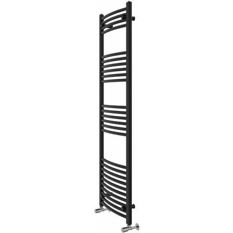 WarmeHaus Curved Black Bathroom Ladder Radiator 1600x500mm