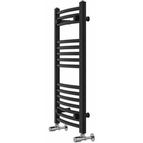 WarmeHaus Curved Black Bathroom Ladder Radiator 800x400mm