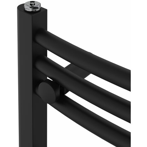 WarmeHaus Curved Black Bathroom Ladder Radiator 800x400mm