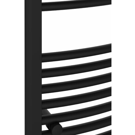 WarmeHaus Curved Black Bathroom Ladder Radiator 800x400mm