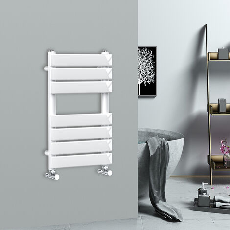 WarmeHaus Flat Panel Bathroom Heated Towel Rail Radiator Ladder White 650x400mm