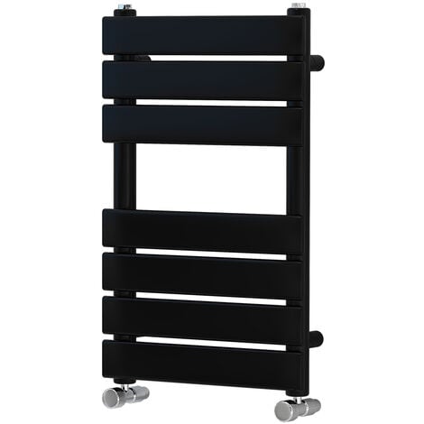 WarmeHaus Flat Panel Bathroom Heated Towel Rail Radiator Ladder Black 650x400mm