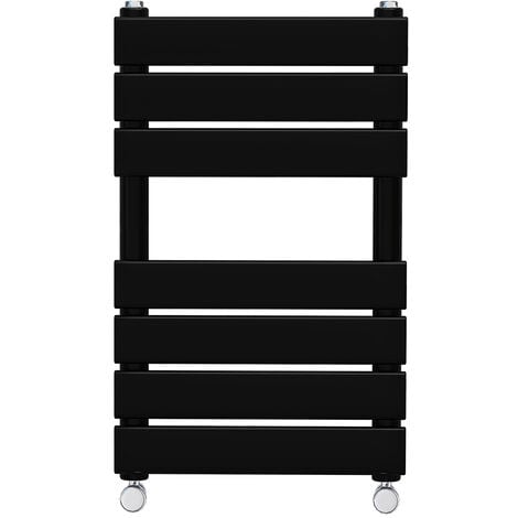 WarmeHaus Flat Panel Bathroom Heated Towel Rail Radiator Ladder Black 650x400mm