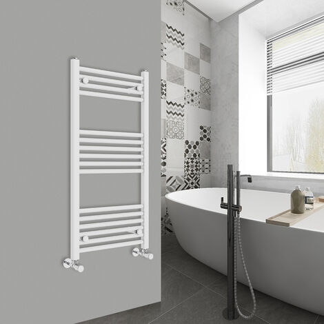 WarmeHaus Straight White Bathroom Ladder Radiator 1000x500mm (1/5)