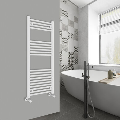 WarmeHaus Straight White Bathroom Ladder Radiator 1200x500mm (1/5)