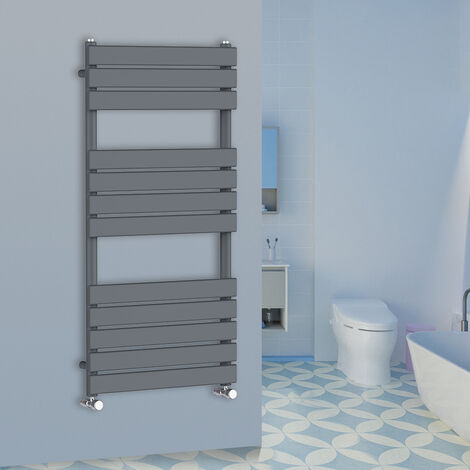 WarmeHaus 1200x600mm Flat Panel Heated Towel Rail Central Heating Towel Warmer for Bathroom Kitchen Anthracite (1/5)