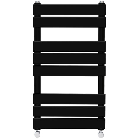 WarmeHaus Flat Panel Bathroom Heated Towel Rail Radiator Ladder Black 800x450mm