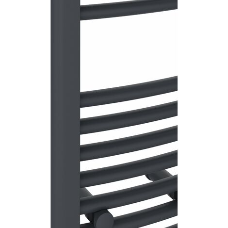WarmeHaus Curved Anthracite Bathroom Ladder Radiator 800x300mm