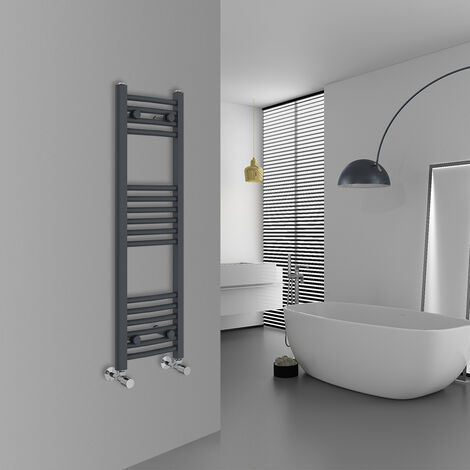 WarmeHaus Curved Anthracite Bathroom Ladder Radiator 1000x300mm