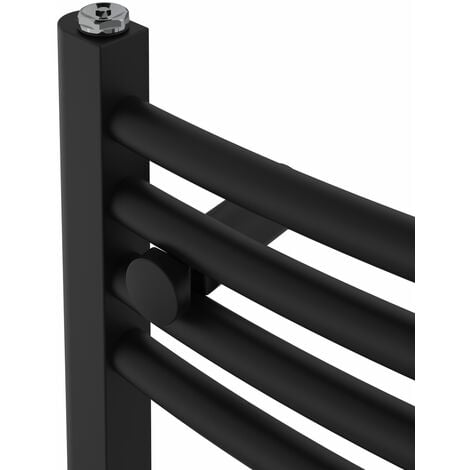 Warmehaus Curved Heated Towel Rail Black Bathroom Ladder Style Radiator ...