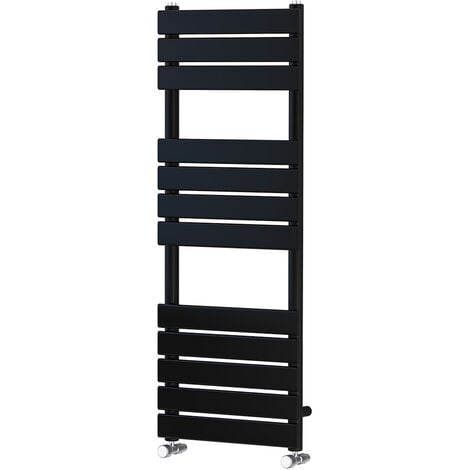 WarmeHaus Flat Panel Bathroom Heated Towel Rail Radiator Ladder Black 1200x450mm