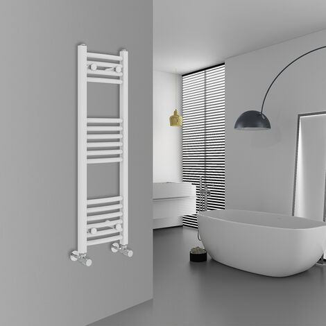 WarmeHaus Curved White Bathroom Ladder Radiator 1000x300mm (1/5)