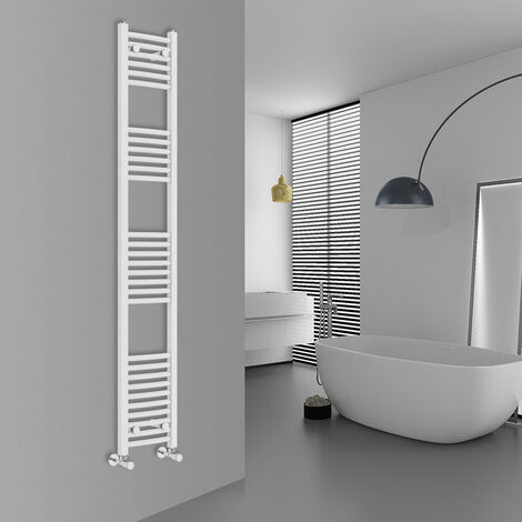 WarmeHaus Curved White Bathroom Ladder Radiator 1800x300mm (1/5)
