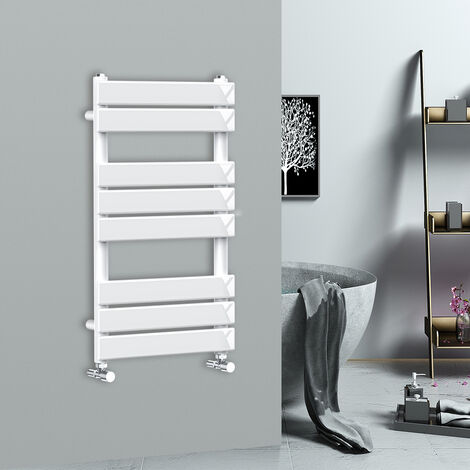 WarmeHaus Flat Panel Bathroom Heated Towel Rail Radiator Ladder White 800x450mm (1/5)