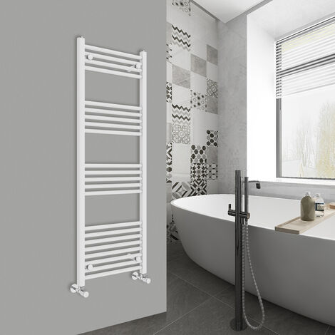 WarmeHaus Straight White Bathroom Ladder Radiator 1400x500mm (1/5)