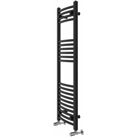 WarmeHaus Curved Black Bathroom Ladder Radiator 1200x400mm