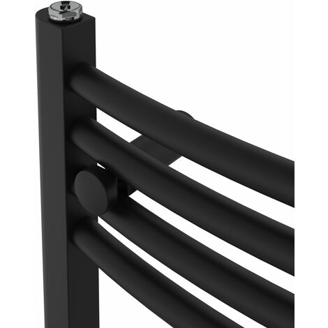 WarmeHaus Curved Black Bathroom Ladder Radiator 1200x400mm