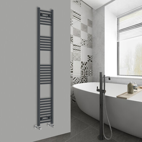 WarmeHaus Straight Anthracite Bathroom Ladder Radiator 1800x300mm (1/5)