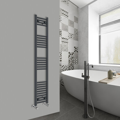 WarmeHaus Straight Anthracite Bathroom Ladder Radiator 1600x300mm (1/5)