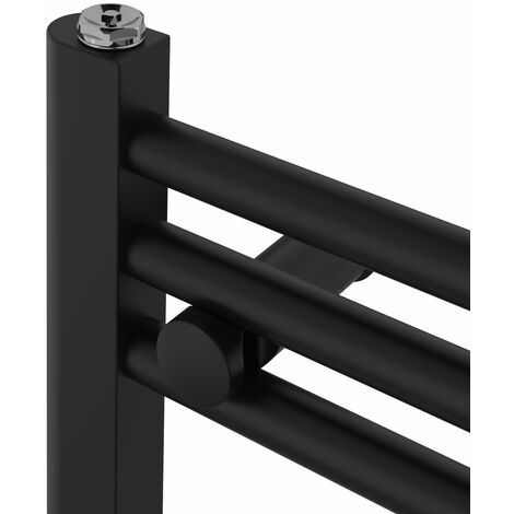 WarmeHaus Straight Black Bathroom Ladder Radiator 800x300mm