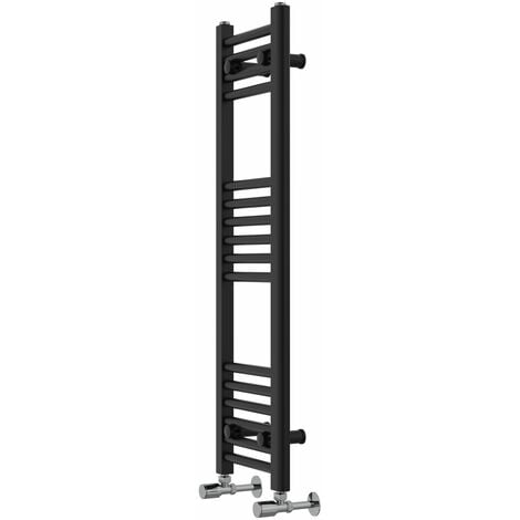 WarmeHaus Straight Black Bathroom Ladder Radiator 1000x300mm