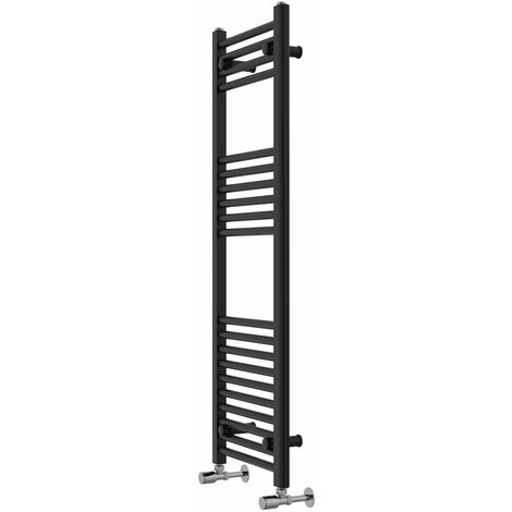 WarmeHaus Straight Black Bathroom Ladder Radiator 1200x400mm