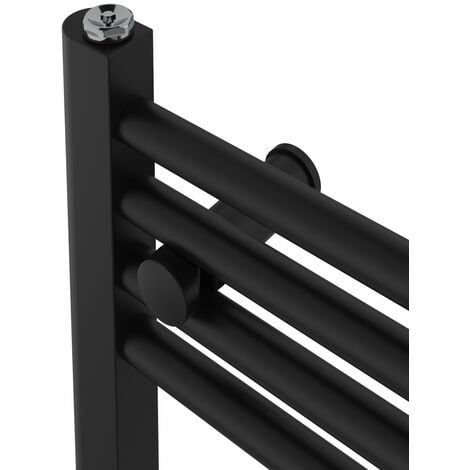 WarmeHaus Straight Black Bathroom Ladder Radiator 1200x400mm