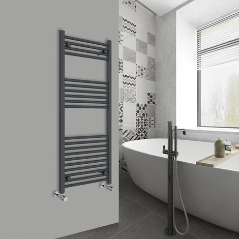 WarmeHaus Straight Anthracite Bathroom Ladder Radiator 1200x500mm (1/5)