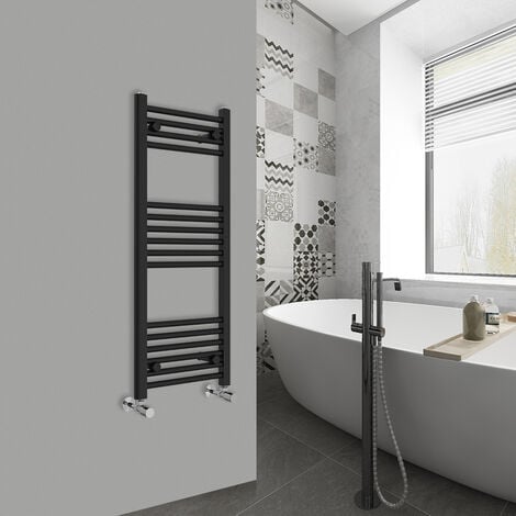 WarmeHaus Straight Black Bathroom Ladder Radiator 1000x400mm