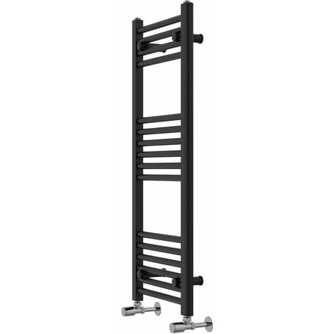WarmeHaus Straight Black Bathroom Ladder Radiator 1000x400mm