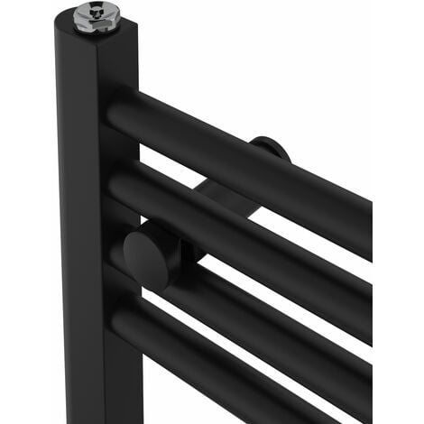 WarmeHaus Straight Black Bathroom Ladder Radiator 1000x400mm