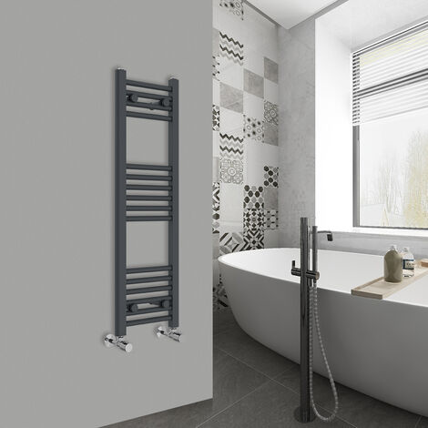 WarmeHaus Straight Anthracite Bathroom Ladder Radiator 1000x300mm