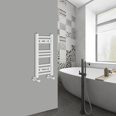 WarmeHaus Straight White Bathroom Ladder Radiator 600x300mm